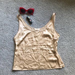 💠 VALENTINO Cream/Beige Silk Dressy Tank Top Blouse